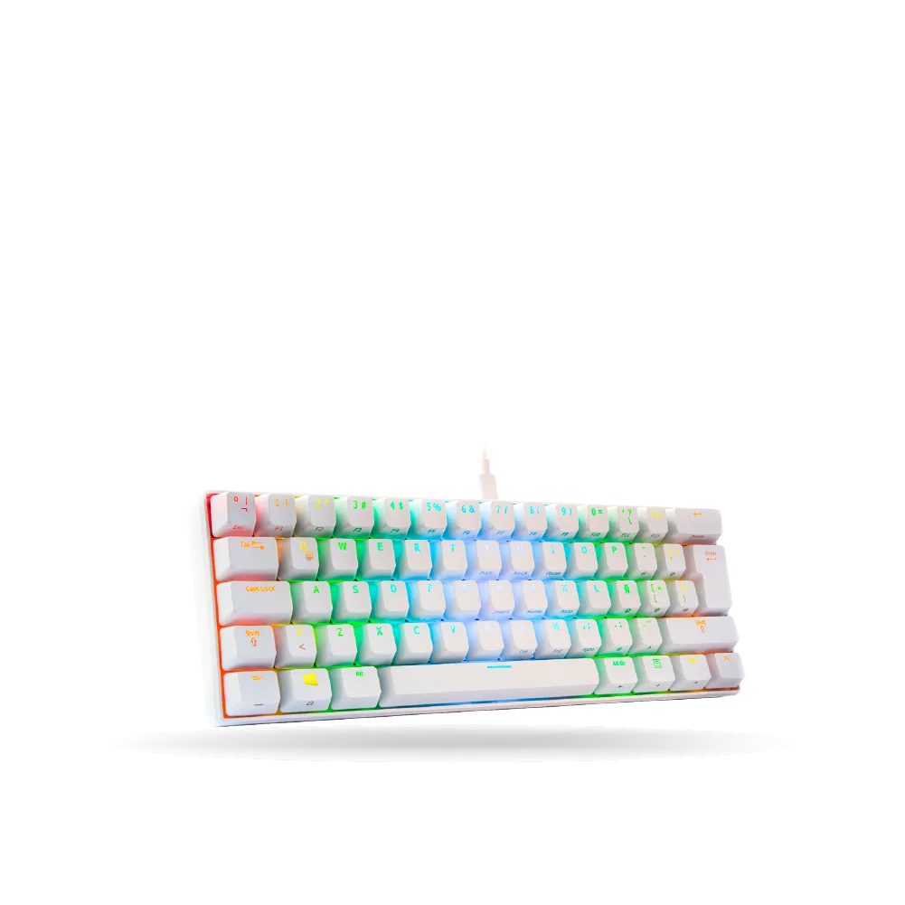Teclado Gamer Mecanico 60% VSG MINTAKA RGB White, Switch Brown Kailh (VG-KM981-WHT-BRW)