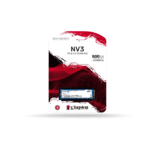 Disco solido Kingston 500GB NV3 PCIe 4.0 NVMe M.2 SSD, escritura 5000 MB/S / Lectura 3000 MB/S