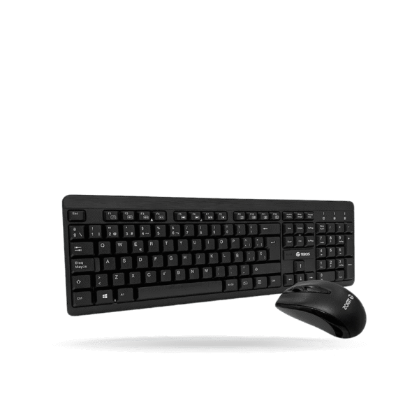 Kit Teros Inalambrico Multimendia Teclado + Mouse TE-4061N, 2.4GHz, Receptor nano USB, Negro.