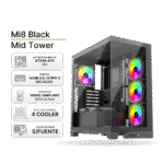Case Gaming 1ST PLAYER Mi8 Black 4 Cooler ARGB, Sin Fuente.