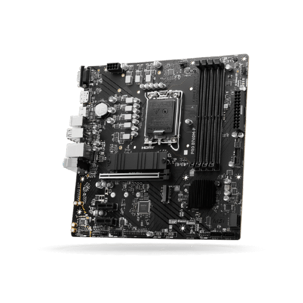 PLACA MSI PRO B760M-P, Socket intel LGA 1700, mATX, 4xDDR5 Hasta 256GB, 1xUSB C | 3xUSB A | 1xHDMI