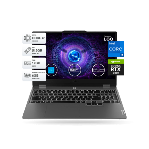 Laptop Lenovo LOQ 15IRX9 15.6" FHD IPS, Core i7-13650HX 12GB DDR5, SSD 512GB M.2, RTX 3050 6GB GDDR6 FreeDos