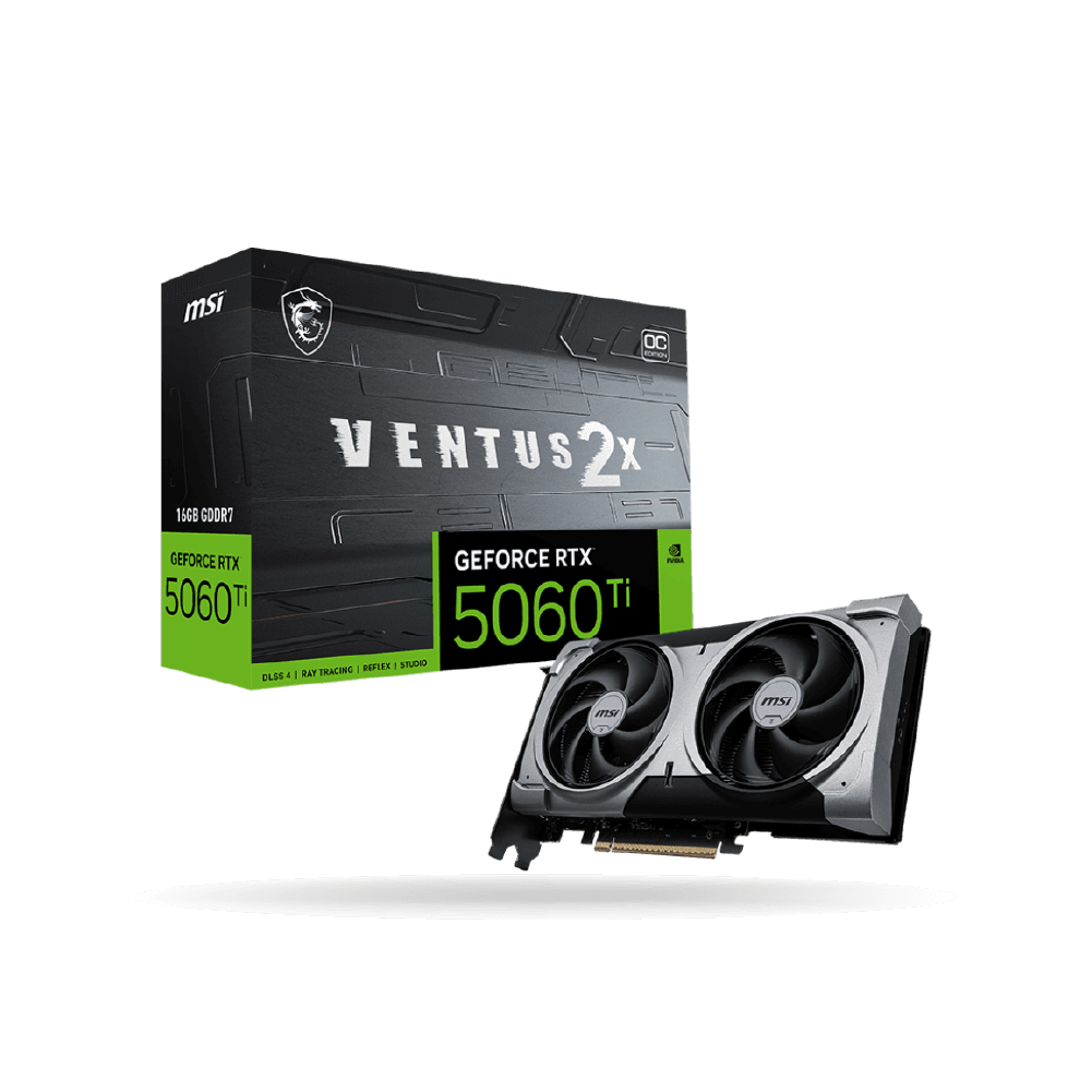 Tarjeta de Video MSI GeForce RTX 5060Ti 16G VENTUS 2X OC PLUS, 16GB GDDR7, DP x3, HDMI x1