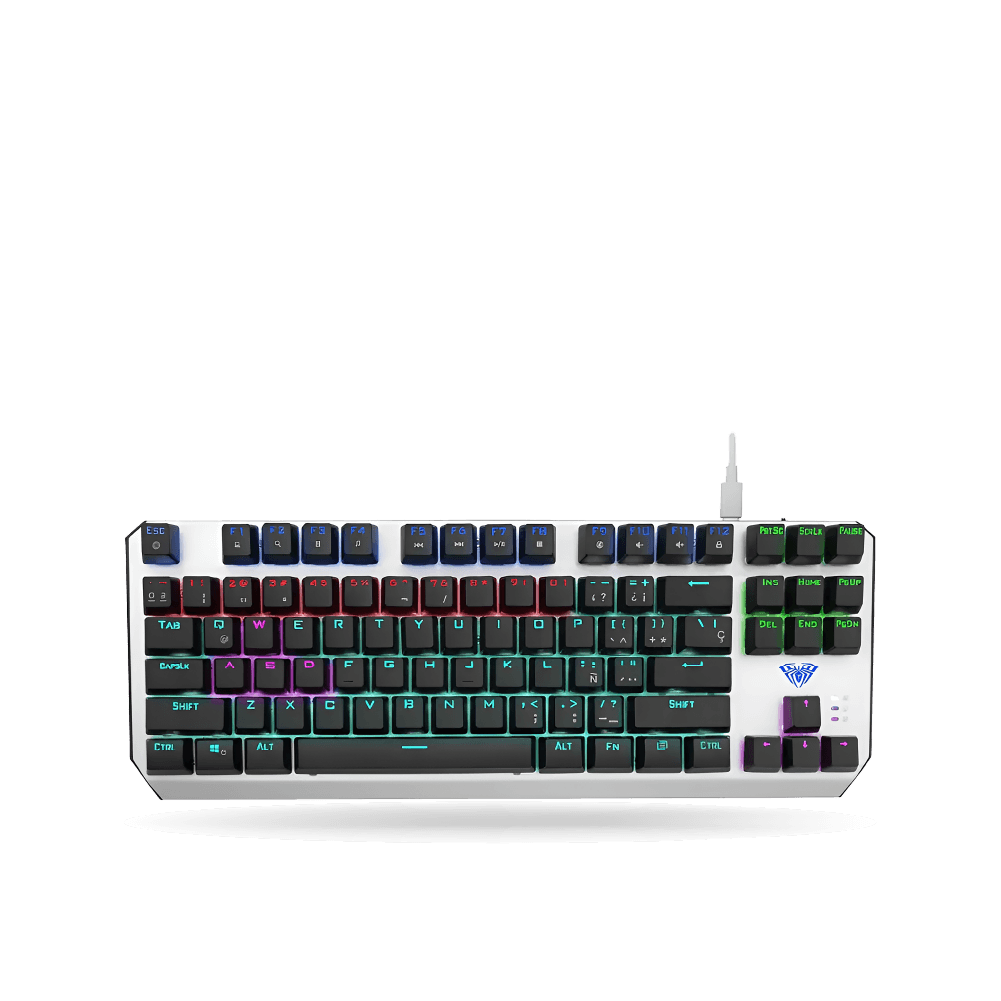 Teclado Mecánico Aula F2067 Retroiluminado Black/Grey, Switch BLUE, cable, 75%