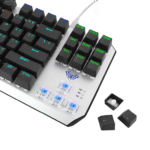 Teclado Mecánico Aula F2067 Retroiluminado Black/Grey, Switch BLUE, cable, 75%