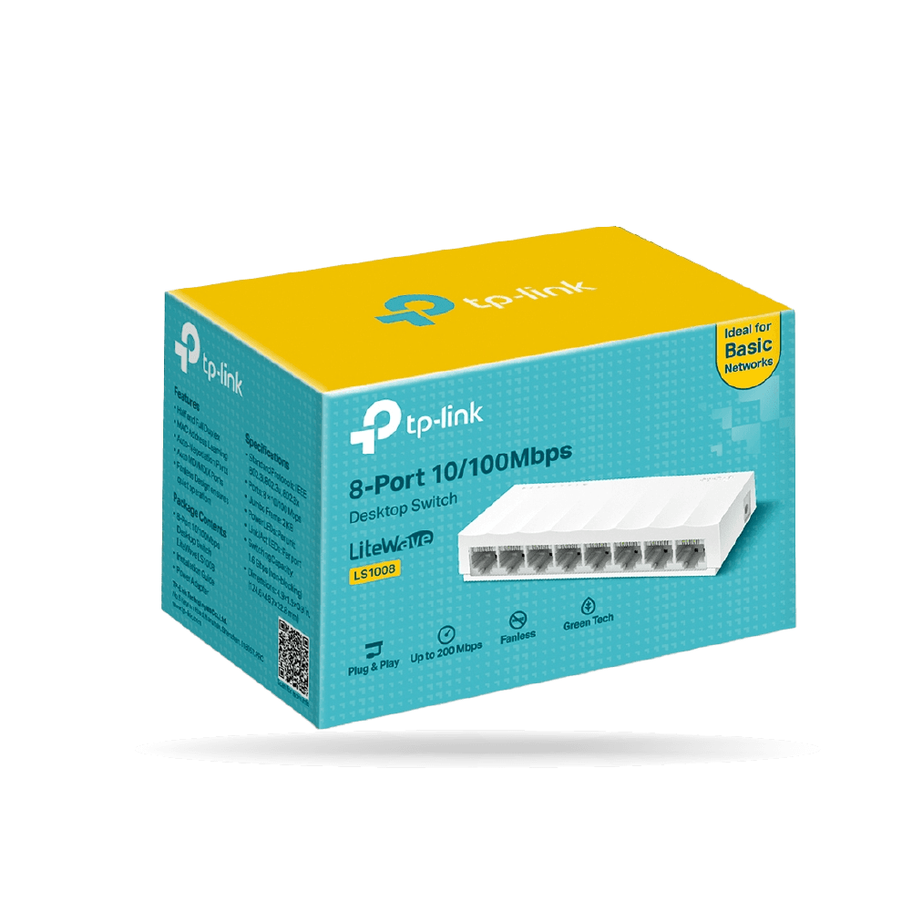 Switch TP-Link de escritorio, 8 puertos RJ45, 10/100Mbps | LS1008
