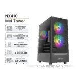Case Antec Gaming NX410, 3 Cooler ARGB, Vidrio Templado, Color Negro, Sin fuente