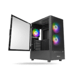 Case Antec Gaming NX410, 3 Cooler ARGB, Vidrio Templado, Color Negro, Sin fuente