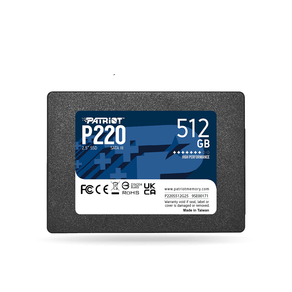 Disco Solido Patriot P220, 512GB 2.5 SATA III, Lectura 550MB/s