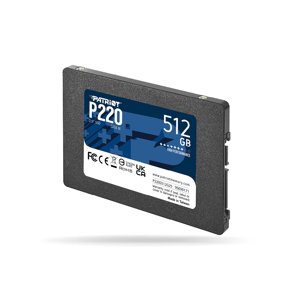 Disco Solido Patriot P220, 512GB 2.5 SATA III, Lectura 550MB/s