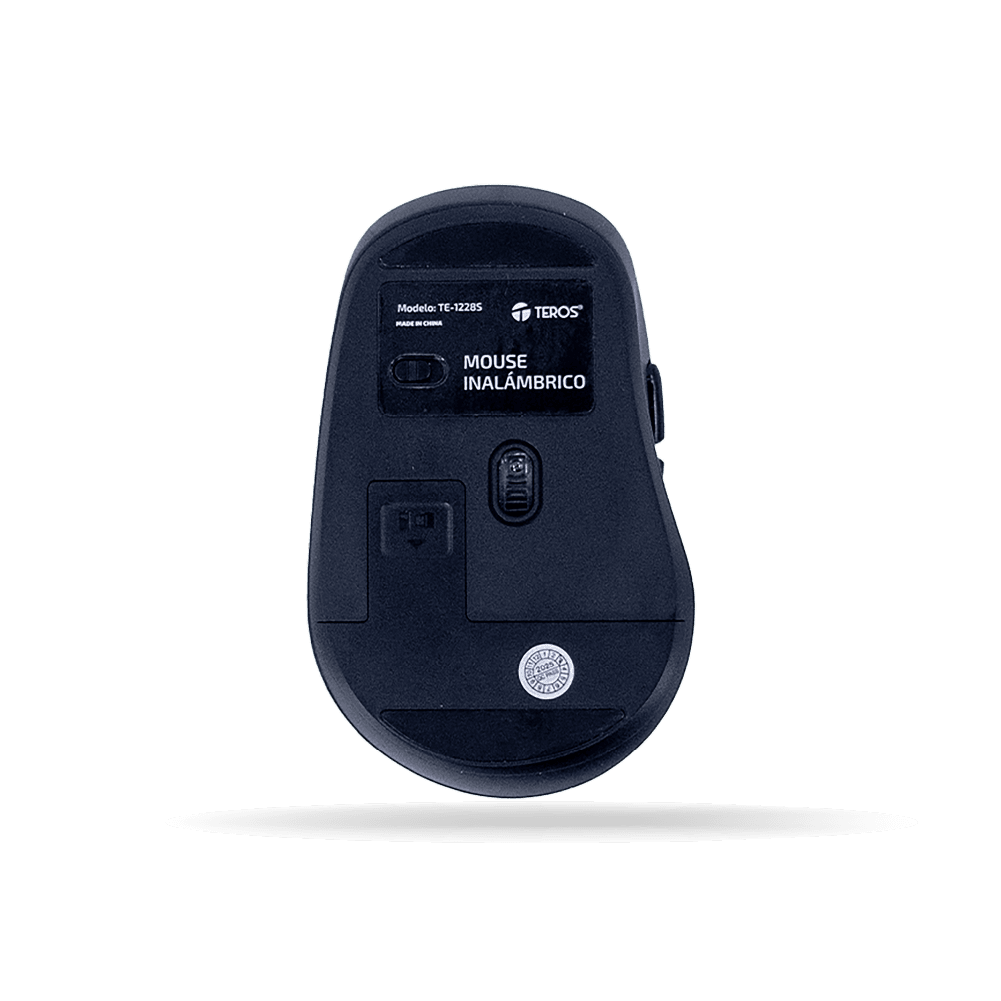 Mouse TEROS Inalambrico TE-1228S, 6 botones, DPI 1600, Color Negro