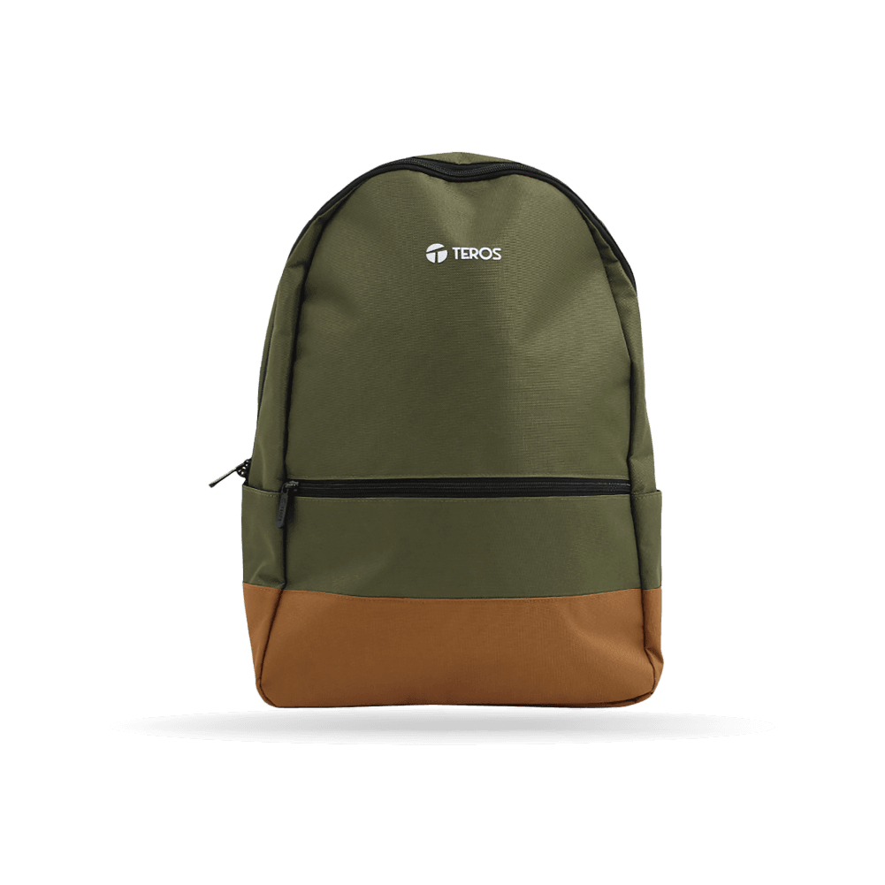 Mochila TEROS TE-ACS9021, poliéster, 15.6", verde militar + marrón
