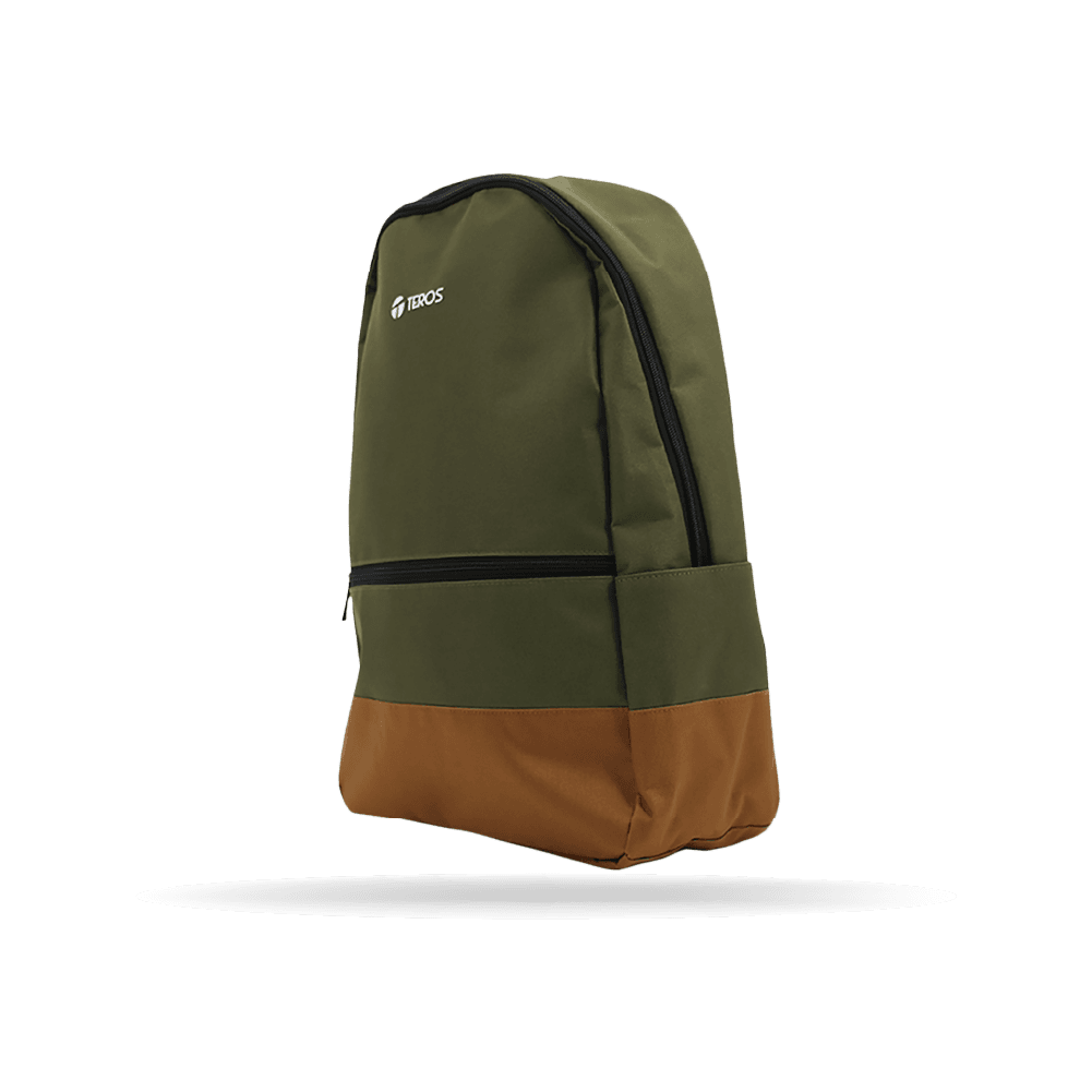 Mochila TEROS TE-ACS9021, poliéster, 15.6", verde militar + marrón