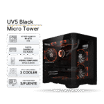 Case Gaming 1ST PLAYER View UV5 Negro 3 Cooler ARGB, Sin Fuente | UV5BK2FCR1FC