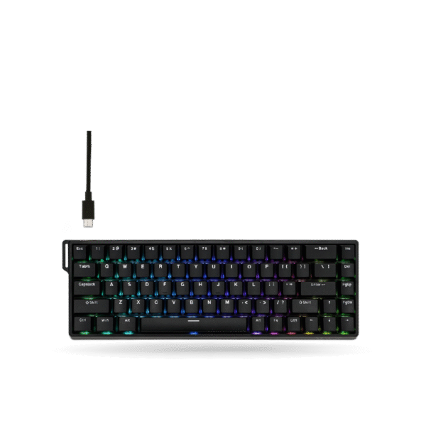 Teclado Mecánico Aula WIN68HE, Eng 65%, Black, Switch Magnetico Graywood