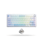 Teclado Mecánico Aula F75, Eng 75%, White/Light Blue/Sky Blue, Switch gray, Bluetooth, Wireless y Cable