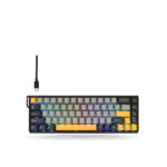 Teclado Mecánico Aula WIN68HE MAX Eng 65%, Gray/Black/Yellow, Switch Magnetico Wingchun