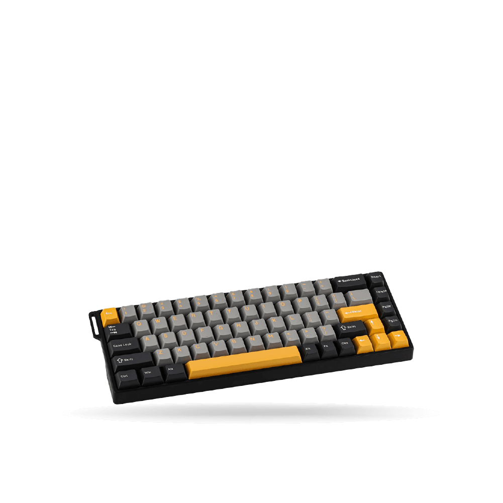Teclado Mecánico Aula WIN68HE MAX Eng 65%, Gray/Black/Yellow, Switch Magnetico Wingchun