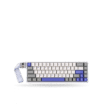 Teclado Mecánico Aula WIN68HE MAX Eng 65%, White/Gray/Purple, Switch Magnetico Wingchun