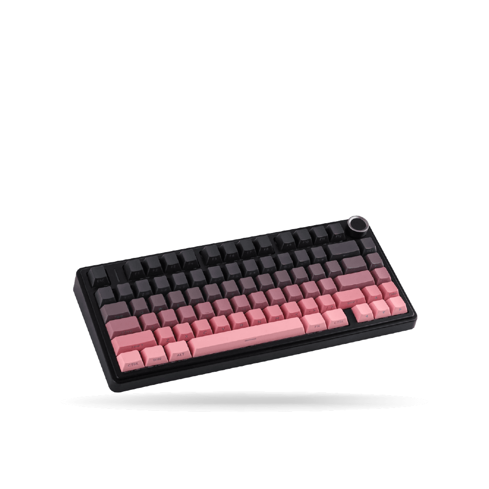 Teclado Mecánico Aula F75, 75% Eng, Black/Pink Gradient, Switch Green, inalambrico y cable