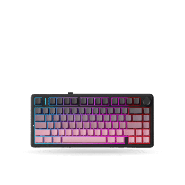 Teclado Mecánico Aula F75, 75% Eng, Black/Pink Gradient, Switch Green, inalambrico y cable