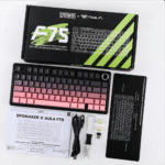 Teclado Mecánico Aula F75, 75% Eng, Black/Pink Gradient, Switch Green, inalambrico y cable