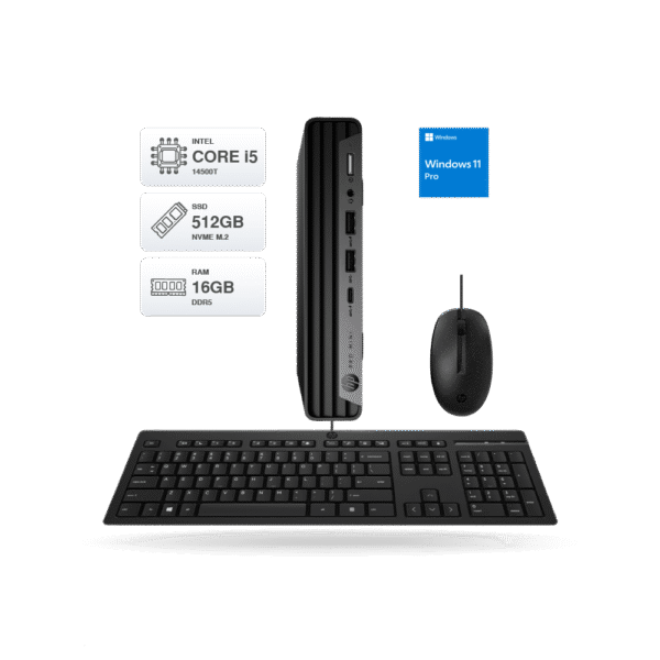 Computadora HP Pro Mini 400 G9, Core i5-14500T, 16GB DDR5-4800MHz, SSD 512GB M.2, W11 Pro | A17JMLA