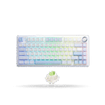 Teclado Mecánico Aula F75 MAX, Eng 75%, White/Blue/Dark Blue, Switch Green, inalambrico y cable