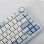 Teclado Mecánico Aula F75 MAX, Eng 75%, White/Blue/Dark Blue, Switch Green, inalambrico y cable