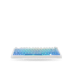 Teclado Mecánico Aula F75, Eng 75%, White/Blue Degraded, Switch Green, inalambrico y cable
