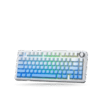 Teclado Mecánico Aula F75, Eng 75%, White/Blue Degraded, Switch Green, inalambrico y cable