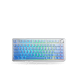 Teclado Mecánico Aula F75, Eng 75%, White/Blue Degraded, Switch Green, inalambrico y cable
