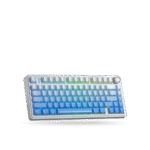 Teclado Mecánico Aula F75, Eng 75%, White/Blue Degraded, Switch Green, inalambrico y cable