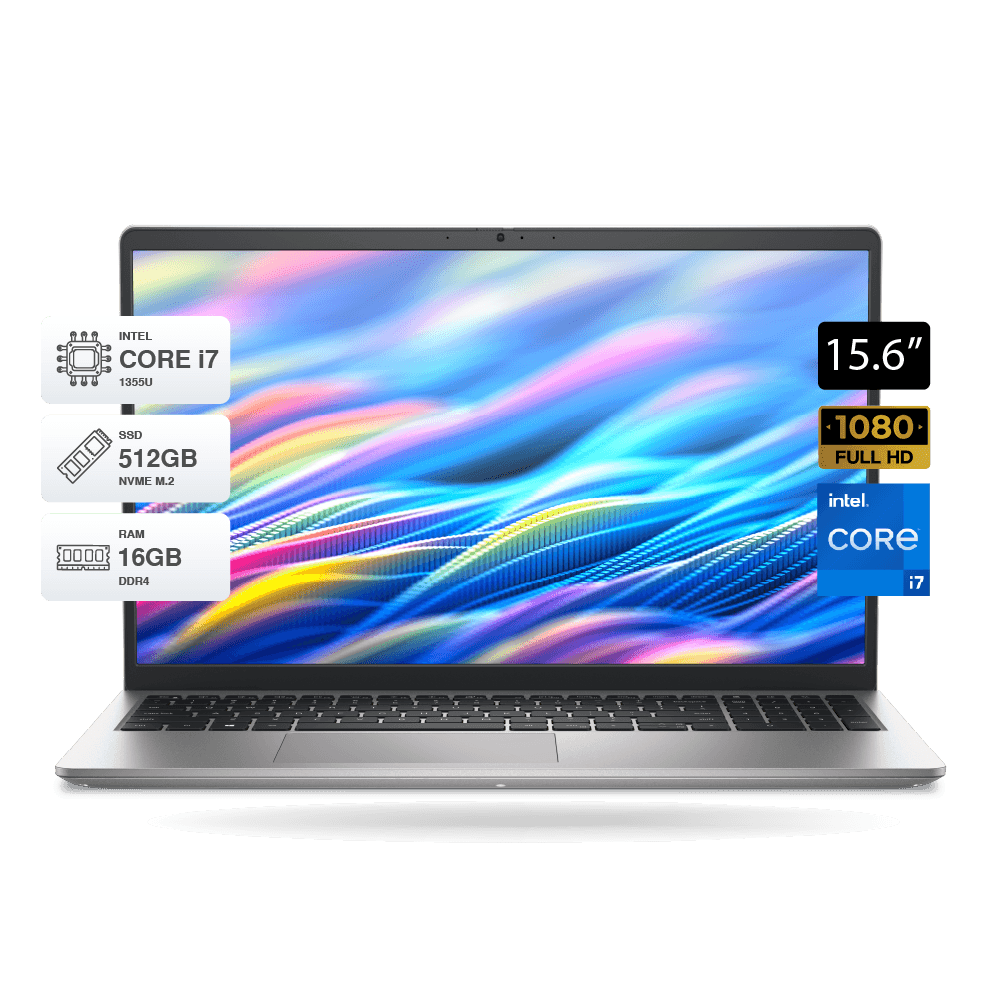 Laptop Dell DC15250 i7 1355U, 15.6" FHD, RAM 16GB DDR4, SSD 512GB M.2, Silver, FreeDos | 3XHY0