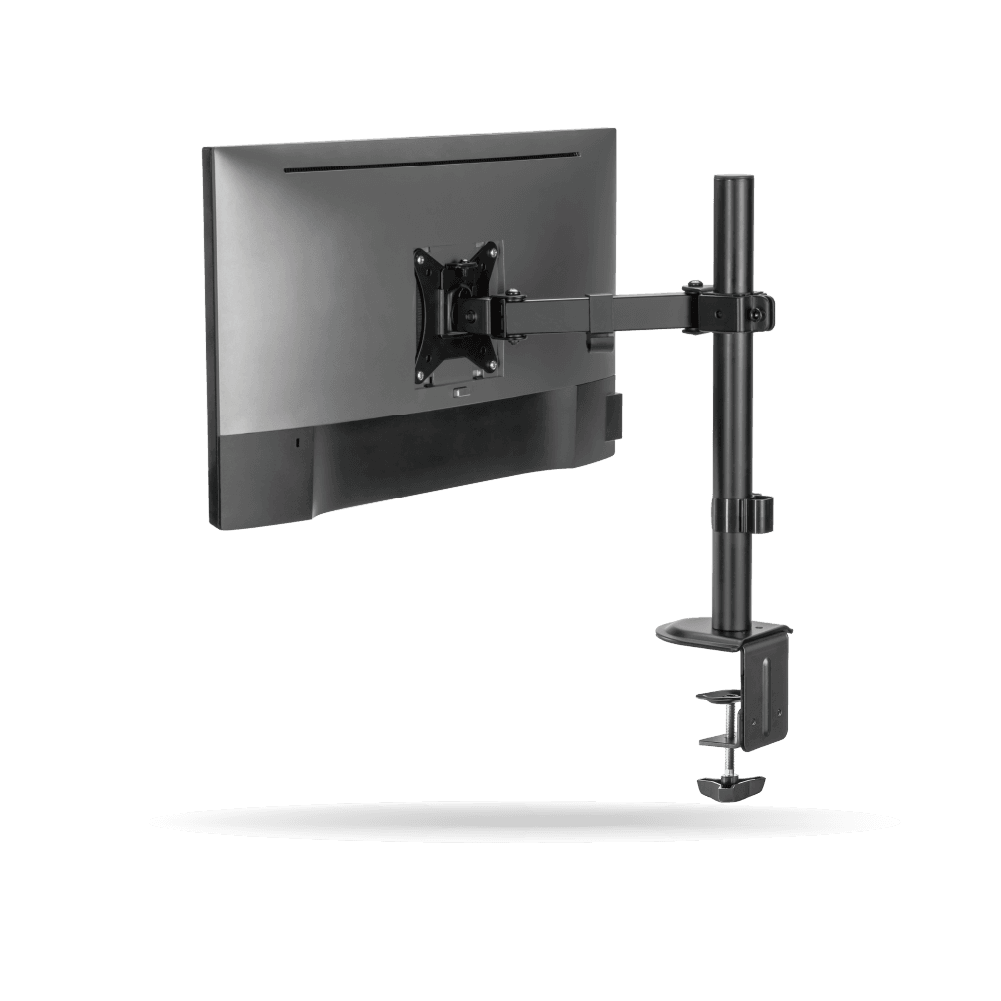 Rack Koreano Fijo Pivotable para monitor 17" a 35" hasta 9kg, Acero Inoxidable, Negro | KE-32