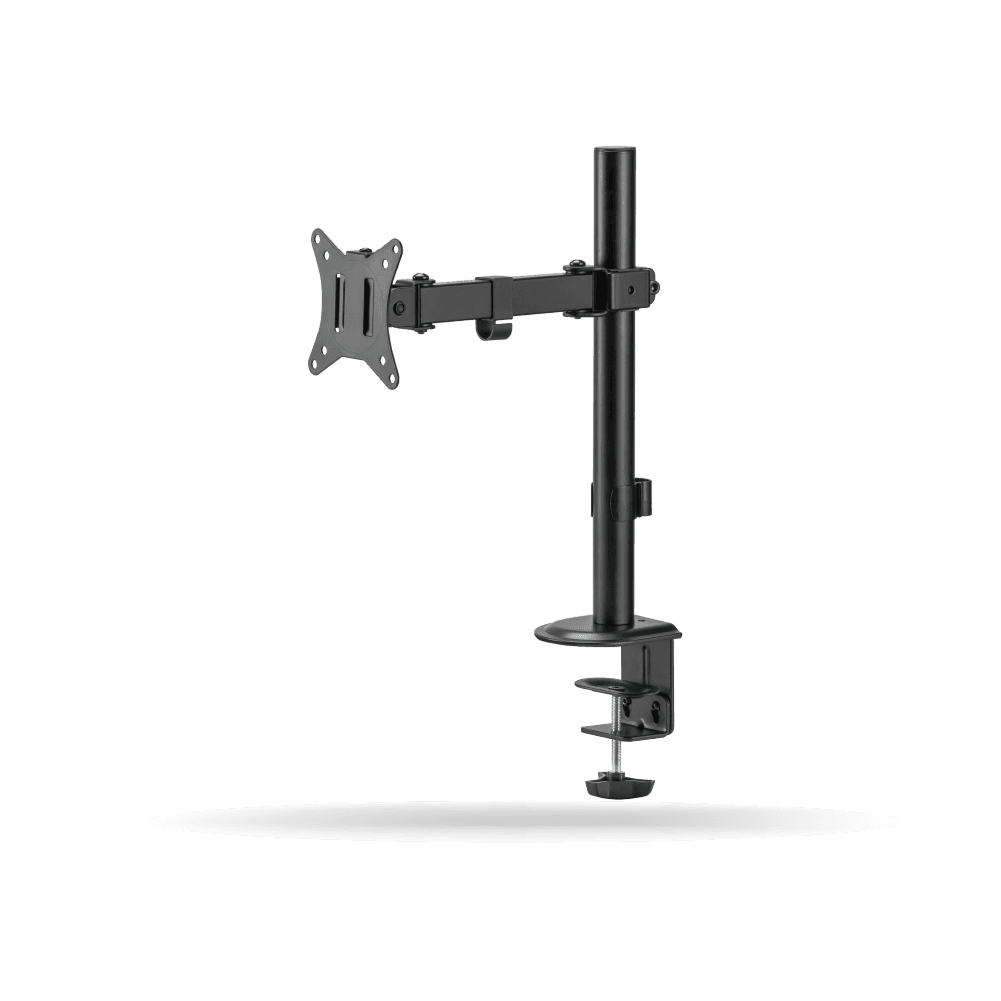 Rack Koreano Fijo Pivotable para monitor 17" a 35" hasta 9kg, Acero Inoxidable, Negro | KE-32