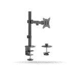 Rack Koreano Fijo Pivotable para monitor 17" a 35" hasta 9kg, Acero Inoxidable, Negro | KE-32