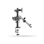 Rack Koreano Fijo Pivotable para monitor 17" a 35" hasta 9kg y laptop de 10" a 17" hasta 4kg, Acero Inoxidable | KE32-ML