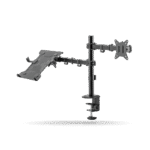 Rack Koreano Fijo Pivotable para monitor 17" a 35" hasta 9kg y laptop de 10" a 17" hasta 4kg, Acero Inoxidable | KE32-ML