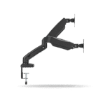 Rack Koreano Fijo Pivotable para 2 monitores 17" a 32" de 2 a 9 kg por brazo, Acero Inoxidable, Negro | KE-C024E