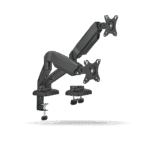 Rack Koreano Fijo Pivotable para 2 monitores 17" a 32" de 2 a 9 kg por brazo, Acero Inoxidable, Negro | KE-C024E
