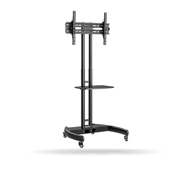 Soporte pedestal Koreano movil, Inclinable, para pantallas de 32" a 75" hasta 50kg, Acero Inoxidable, Negro | SP-6040
