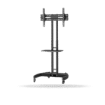 Soporte pedestal Koreano movil, Inclinable, para pantallas de 32" a 75" hasta 50kg, Acero Inoxidable, Negro | SP-6040