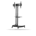 Soporte pedestal Koreano movil, Inclinable, para pantallas de 32" a 75" hasta 50kg, Acero Inoxidable, Negro | SP-6040