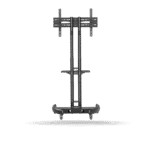 Soporte pedestal Koreano movil, Inclinable, para pantallas de 32" a 75" hasta 50kg, Acero Inoxidable, Negro | SP-6040