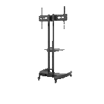 Soporte pedestal Koreano movil, Pivotable, para pantallas de 32" a 75" hasta 50kg, Acero Inoxidable, Negro | SP90-6040