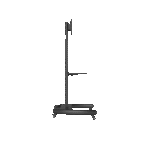 Soporte pedestal Koreano movil, Pivotable, para pantallas de 32" a 75" hasta 50kg, Acero Inoxidable, Negro | SP90-6040