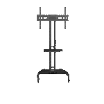 Soporte pedestal Koreano movil, Pivotable, para pantallas de 32" a 75" hasta 50kg, Acero Inoxidable, Negro | SP90-6040