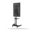 Soporte pedestal Koreano movil, Pivotable, para pantallas de 32" a 75" hasta 50kg, Acero Inoxidable, Negro | SP90-6040