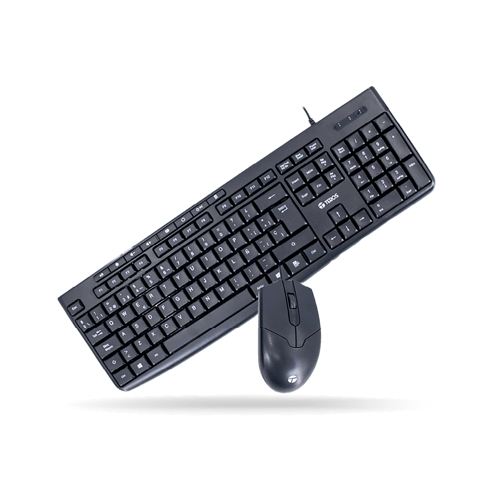 Kit teclado y mouse TEROS TE-5012S, USB, negro